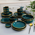 Wholesale Luxury Green Porcelain Dinnerware Set Modern Design for Home Parties Weddings and Restaurants