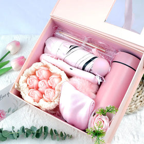 2024 Luxury Gift Sets for Women Mother's Day Eye Patch Fan Pen Umbrella & Candle Elegant Boxes for Valentines Day Gift Wholesale