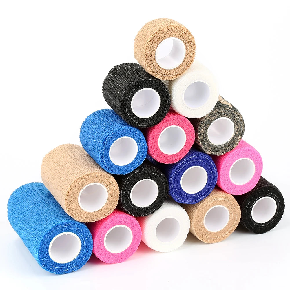 Self-Adherent Elastic Sportswear Tape Bandage Non-Woven Self-Adhesive Cohesive Wrap for Thumb Finger Wrist Ankle 5m Length