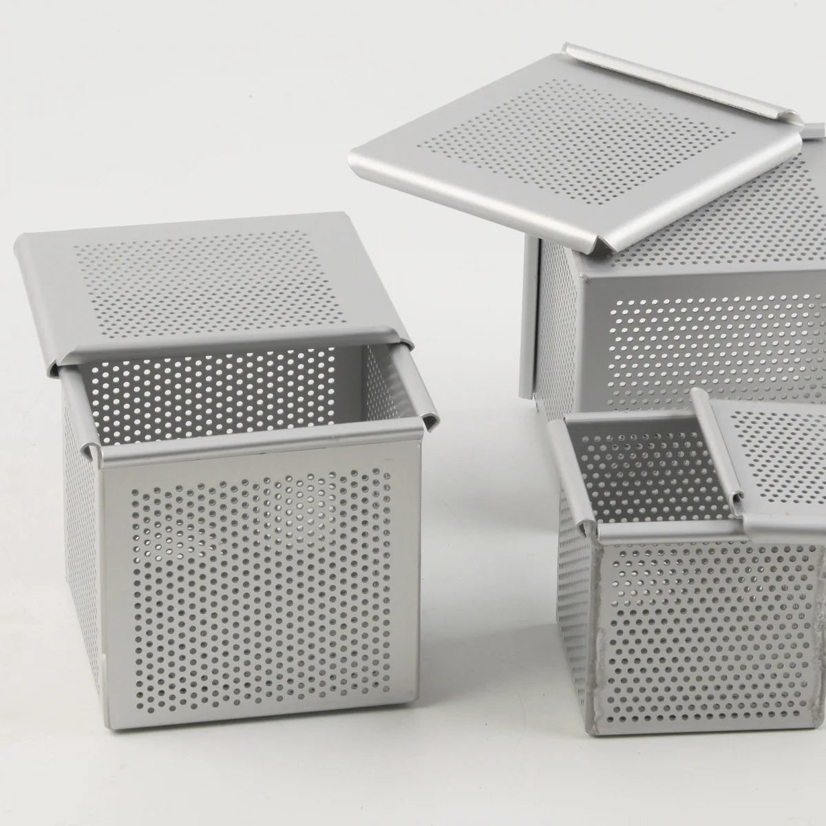 Square Toast Molds Aluminum Alloy Perforated Bread Cake Baking Tray Pan with Lid