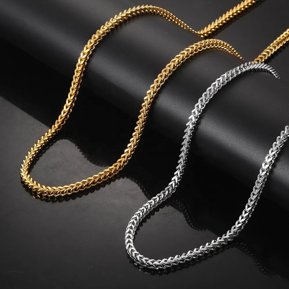 MECYLIFE Stainless Steel Franco Chain Necklace for Men