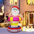 OurWarm 6FT Santa Christmas Inflatable Yard Decorations Outdoor Hawaii Beach Pool Christmas Inflatables Box Packing with Bags