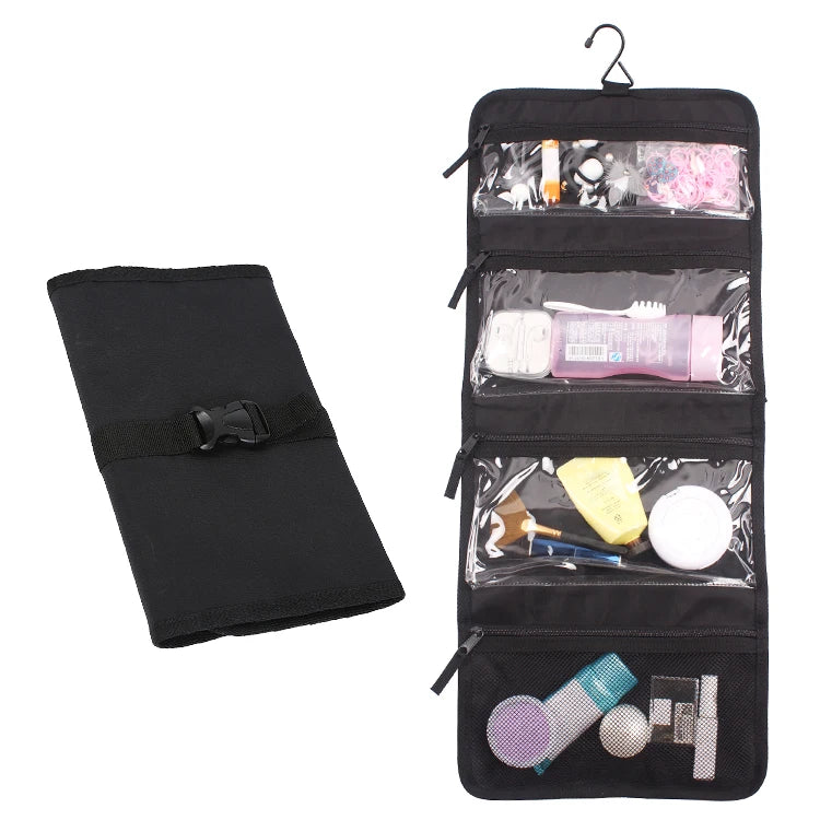 Waterproof  Nylon Hanging Toiletry Bag  Foldable Makeup Travel Cosmetic Bag