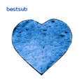 Dark Blue with White Flip Sequin Hearts Fabric Adhesive Dress BJLP1922H-B