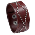 Wholesale Punk Rock Genuine Leather Bracelet Fashionable Rivet Bangles for Men