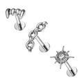 Wholesale ASTM G23 Titanium Piercing Chain Shape Septum Labret Helix Stud Nose Lip Earlobe Tragus Cartilage Earrings Women Body