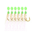Wholesale Sabiki Rigs Bait Luminous Beads Tinsel String Gold Hook Real Fish Skin Trout Walleye Sea Saltwater Fishing Lure Tackle