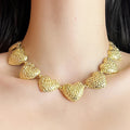 2025 New Arrival Fashion Jewelry Wholesale Women Zinc Alloy Hammered Necklace Layered Heart Collar Choker Necklaces Women