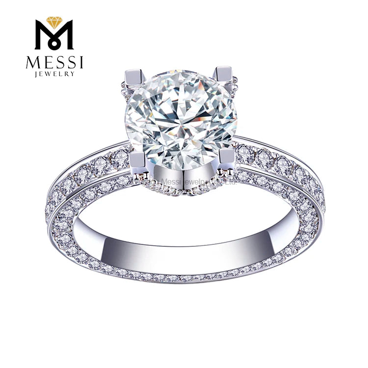 Messi Gems Classic 18 k Gold Jewelry 2ct  Moissanite Diamond