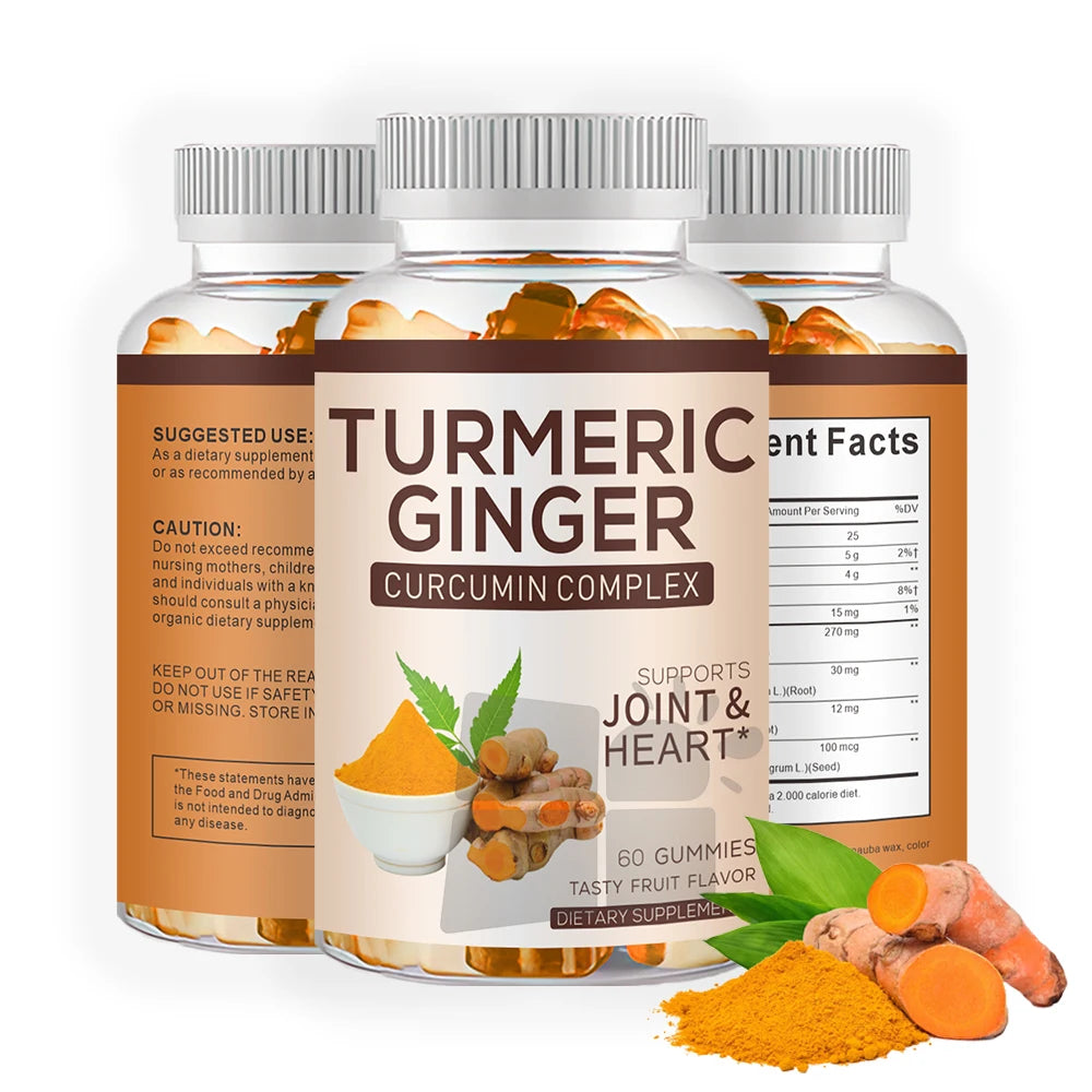 OEM/ODM/OBM Turmeric Curcumin Gummies Vitamins Turmeric Vegan Gummies Support Turmeric Ginger Gummies