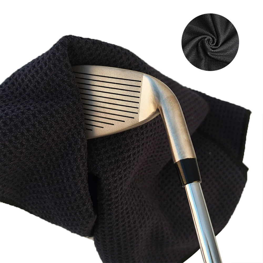 Low MOQ Custom Logo Golf Towels Microfiber Waffle Golf Towel Golf Towel With Hook
