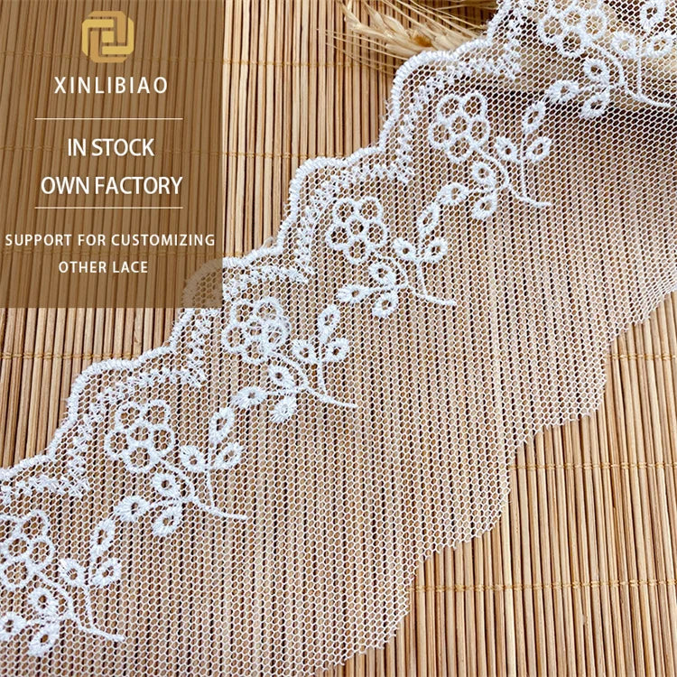 Embroidery Water-soluble Lace Dress Cuff Garment Accessories Embroidery Factory Wholesale Mesh Lace Lace Trim