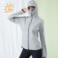 Womens UPF 50+ Sun Protection Rash Guard Hoodie Long Sleeve Performance T-Shirt Athletic Top With Thumb Holes