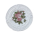 Small Round French Lace Applique Embroidered Placemat Doily Coaster Fruit Snack Cake Mug Cup Coffee Pad Mat Decoration