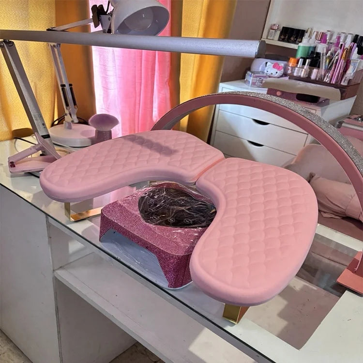 Good Quality Nail Arm Rest Stand Pink Customize Logo Foldable Manicure Hand Pillow for Nails