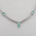 2024 Moissanite Tennis Necklace 925 Sterling Silver Rhodium Plated Necklaces Green Blue Moissanite Tennis Chain Trendy Design .