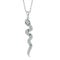 Fashion Minimalist 925 Silver Lady Jewelry New Arrivals 18K Gold Zircon Animal Lucky Snake Pendant Necklace