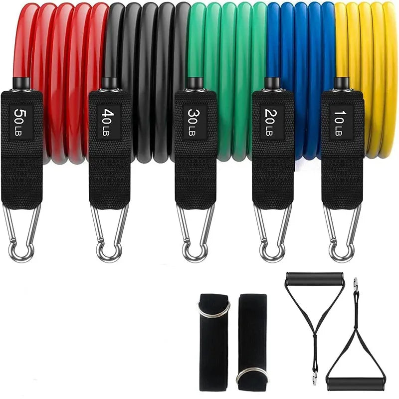Cicodaa Customized Resistance Bands Set Carabiner Pull Rope-Durable 150lbs Strength for Fitness Training Yoga (50x50cm Strips)