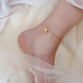 FanYuet Heart Bead Gold Stainless Steel Anklet Wholesale