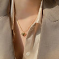 SC Wholesale Fashion Gold Silver Adjustable Chain Necklace Vintage Stainless Steel Necklace Trendy Heart Pendant Necklace