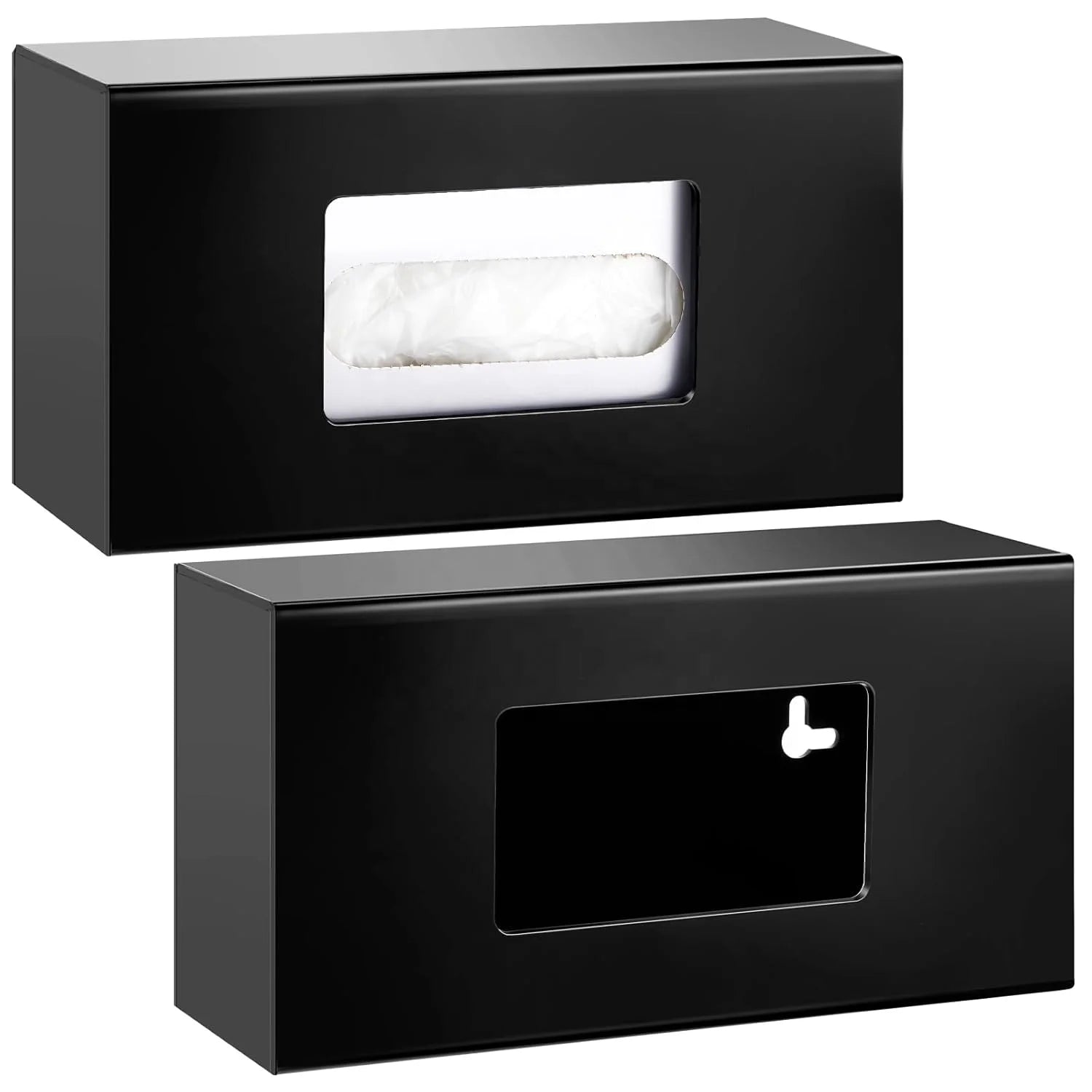 Single-Sided Acrylic Glove Dispenser for Kitchen Wall Mount Office Tissue Box Holder with Garbage Bag Dispenser Display Racks