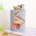 Handmade Custom Resin Cartoon Rabbit Hedgehog's House Desktop Ornament Succulents Flower Plant Planter Pot for Home Garden