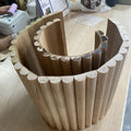 Classic Solid Wood Interior PVC Fluted Wall Panel Cladding Slat Colored Wall Paneling Factory Curved Half Round Wall Decor factory