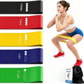 LXYRB-08  5-Pack Elastic Loop Exercise Bands for Strength Training Pilates Yoga Physical Therapy Leg Glute Arm Workout Kit