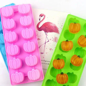 048 Factory Free Sample 12 Cavity Pumpkin Shape Silicone Cake Mold Silicone Candle Molds Soap Making Molds