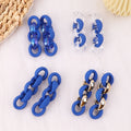 2024 Popular Klein Blue Premium Jewelry Amber Laser Transparent Gold Chain Earrings for Women