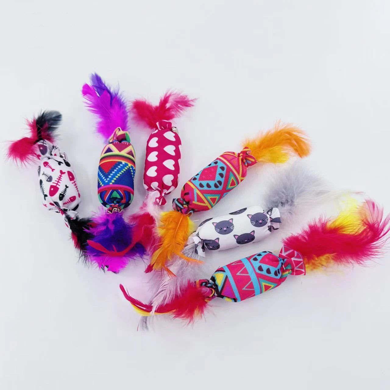 Pet Toy Plush Candy Bohemia Candy Feather Cat Interactive Chew Toy Pet Supplies 2025