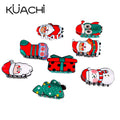 KUACHI Wholesale Christmas Hair Claw Clip Santa Claus Christmas Tree Cartoon Hair Clips Girl Cute Hair Claws