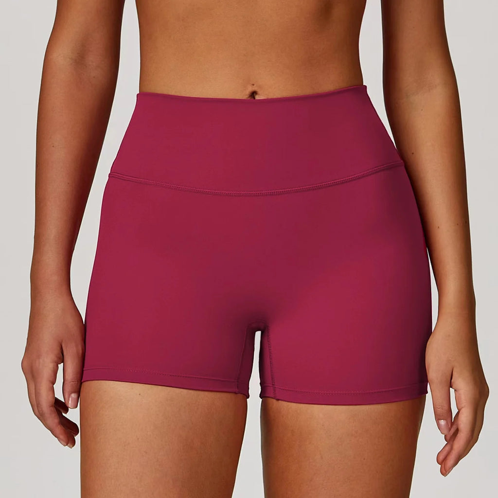 Shaved Tight Yoga Shorts for Women High Waisted and Waist Cinching Fitness Pants Hip Lifting and Running Sports Shorts