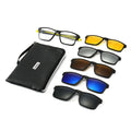 Sports Unisex Square Full Rim Sunglasses Red Blue TR90 Frame Interchangeable Lens 5 1 Magnetic UV400 Polarized Mirrored Clip