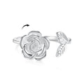 18K Gold Plated Women's  Flower Rings  Party Opening Adjustable Ring 925 Sterling Silver Fashionable Fine Jewelry