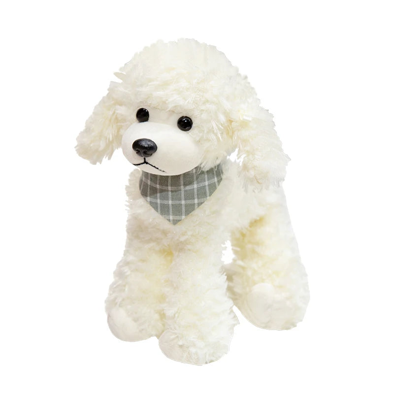 Stuffed Animal Toys Plush Dog Girl's Birthday Gift Lifelike Stuffed Toy Poodle with Scarf Cute Poodle Plush Toys