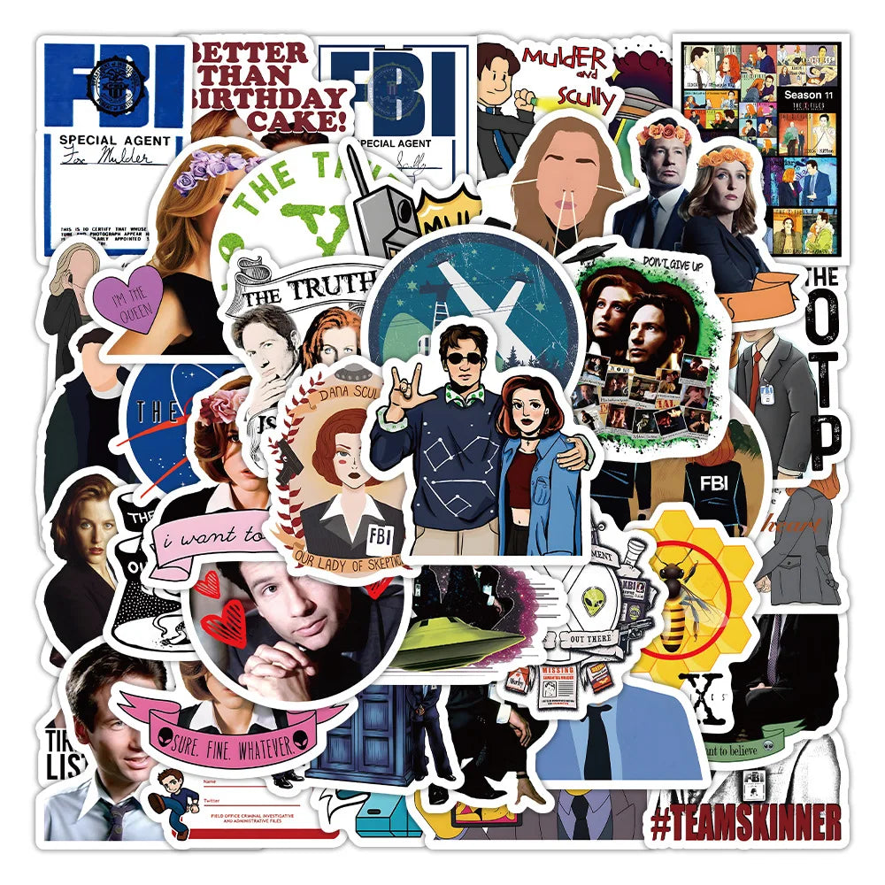 50PCS Classic USA Popular Cool Suspense Sci-fi TV Series the X-Files Sticker