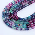 JSES Wholesale A+ Natural Colorful Fluorite 6*10mm Bamboo Shape Beads Healing Crystal Loose Gemstone Beads for Jewelry Making