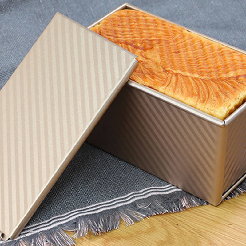 Household Stainless Steel Multipurpose Toast Box Rectangle with Cover Easy Clean for Barking Toasts