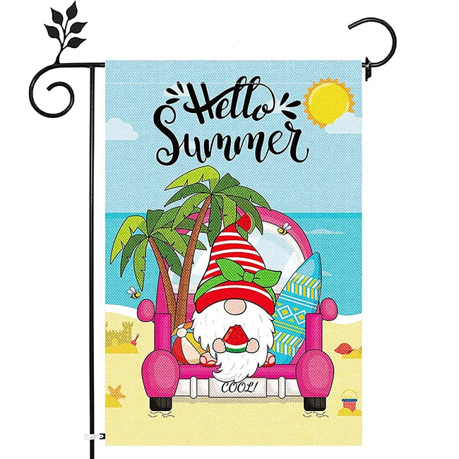Promotional Product  Beach Vertical Double Sided 30x45cm Garden Flag Burlap Yard Outdoor Decor Custom Garden Flags