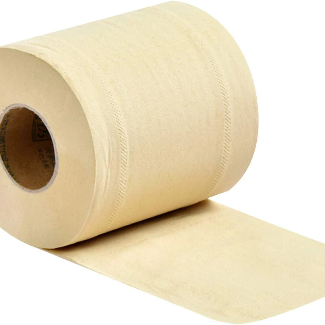 Eco-Friendly 400 Sheet 2-Ply Bamboo Toilet Paper Roll 12-Pack Brown Bathroom Carton for FSC Certified Soft Bamboo Pulp