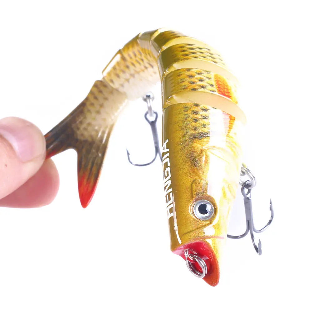 HENGJIA Wholesale 10 Multiple Colors 13.5CM-21G Joninted Fishing Lure 8 Segments Multi Jointed Minnow Fishing Lures