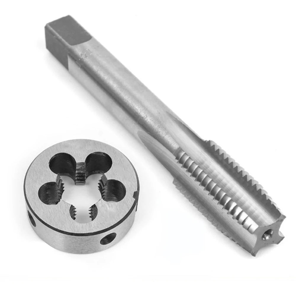 HUAZHICHUN 1PC 13/8-14UNS Tap + 1PC 13/8-14UNS Die  HSS Tap and Die Set Right Hand Tap
