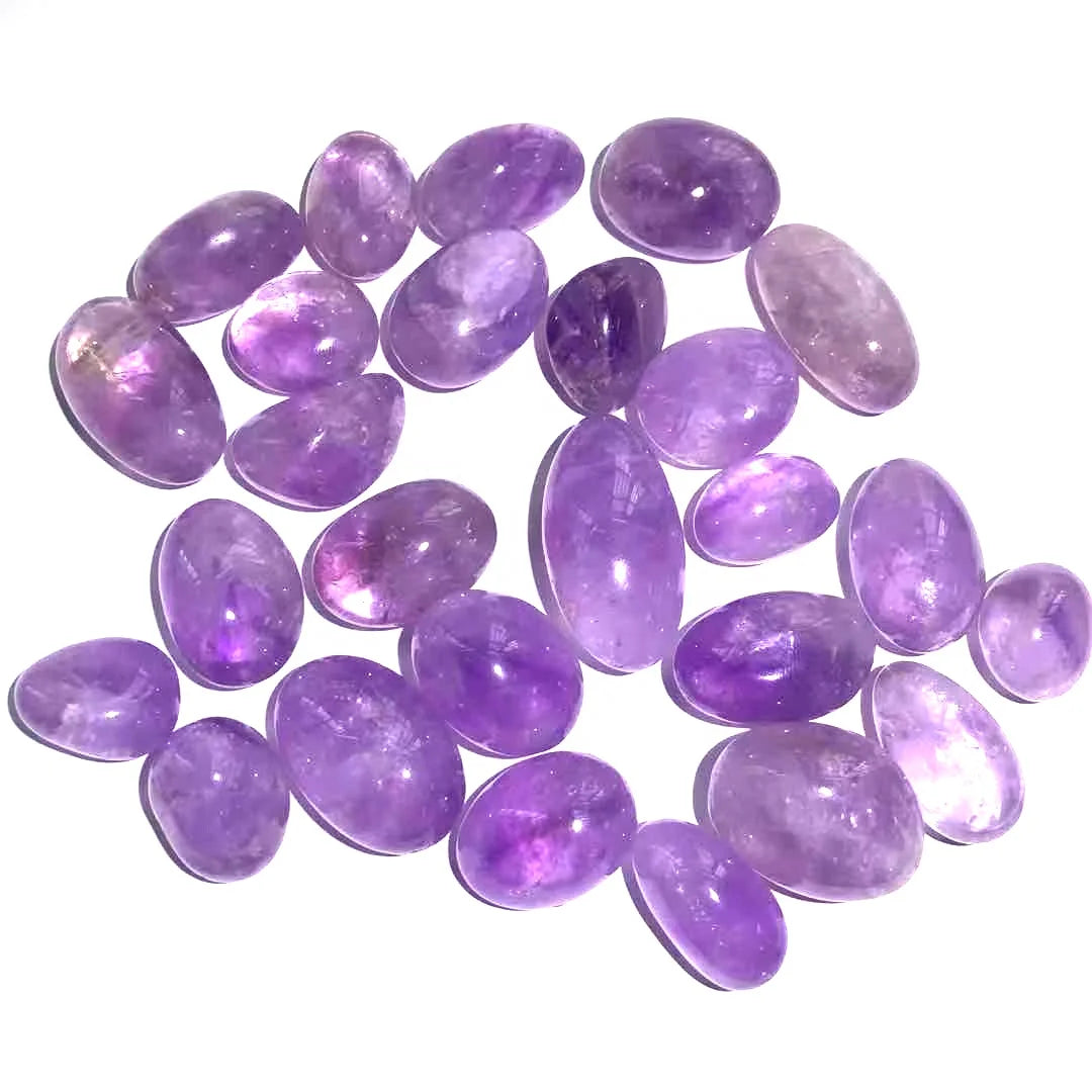 Wholesale Natural Crystals Healing Polished Crystal Amethyst Tumbled Chakra Stone Meditation Palm Stones Set