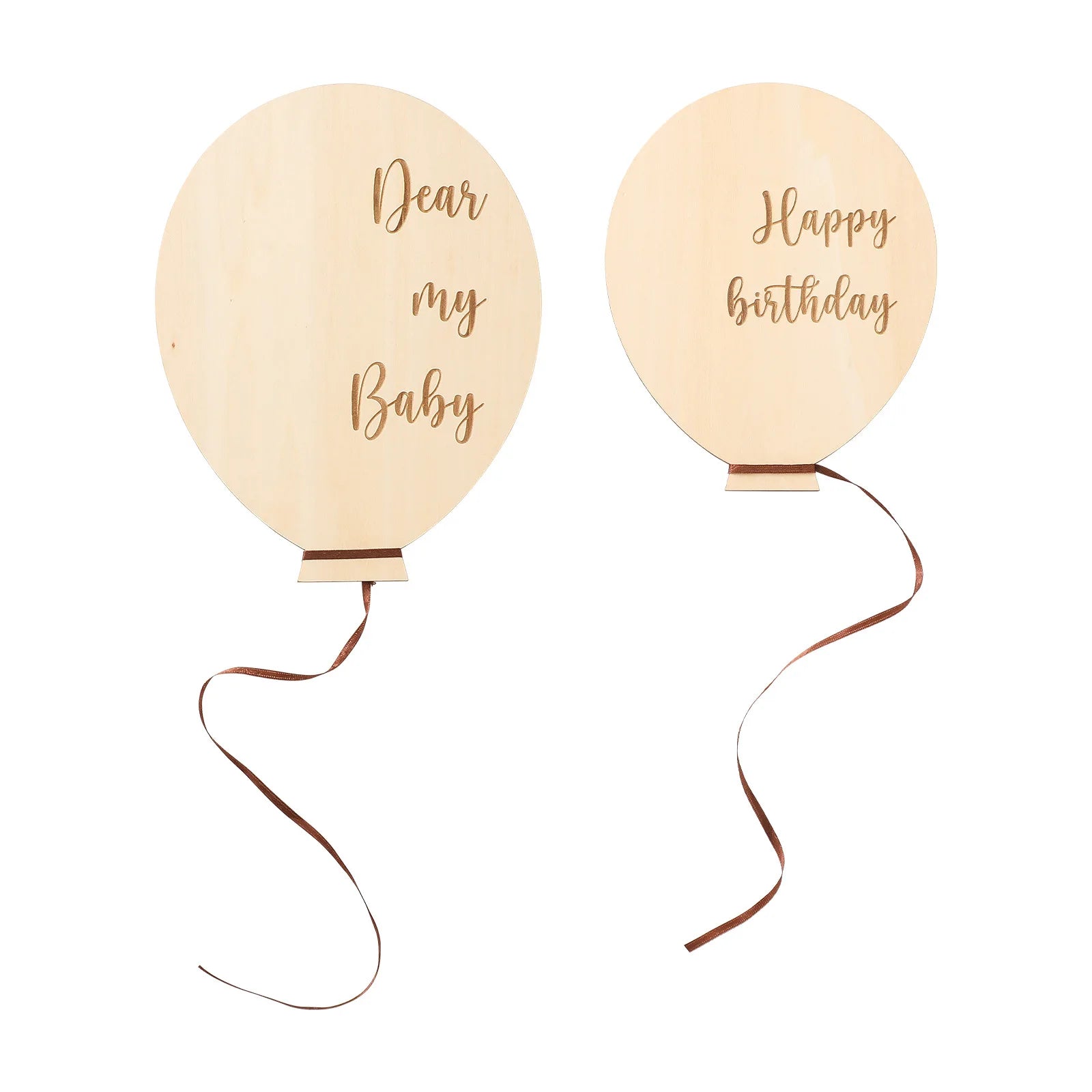 Spot Nordic Style Wooden Milestone Digital Balloon Month Card 100 Days 1-12 Months for Photo Booth Props Birthday Commemorative