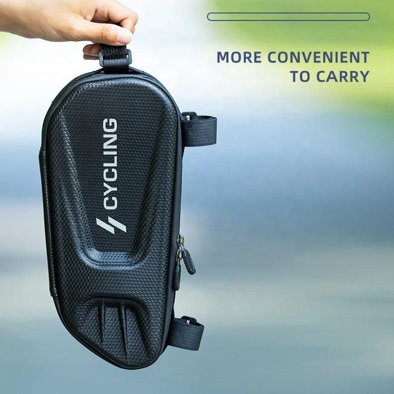 ZOYOSPORTS EVA Multifunctional Bicycle Frame Bag OEM Rainproof MTB Road Front Frame Tube Folding Hard Shell Upper Black
