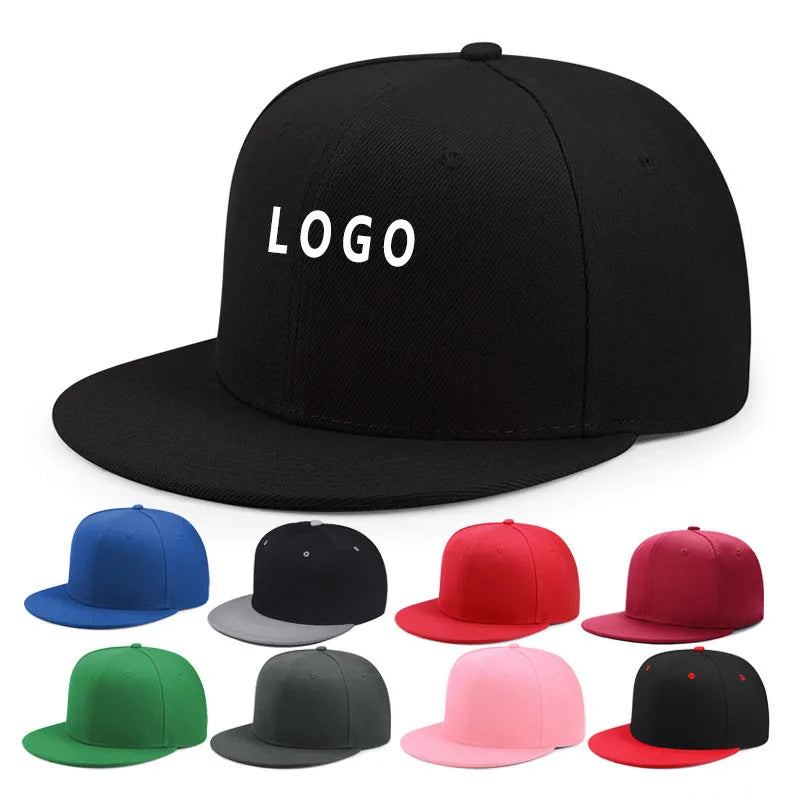 Flat Bill Visor Classic Snapback Hat Blank Adjustable Brim High Top End Trendy Color Style Plain Tone Baseball Cap Custom logo
