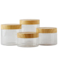 150g 500g Face Cream Skin Care Plastic Jar clear Cosmetic Pot Wide Mouth  250g Cosmetic Jar with Wood Lid