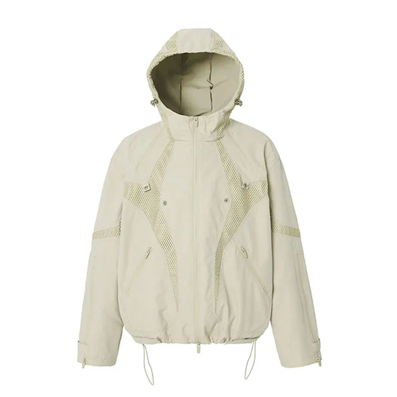 Factory Custom Wholesale Full Zip up Jacket Breathable Windbreaker Outdoor Casual Mesh Block Jacket