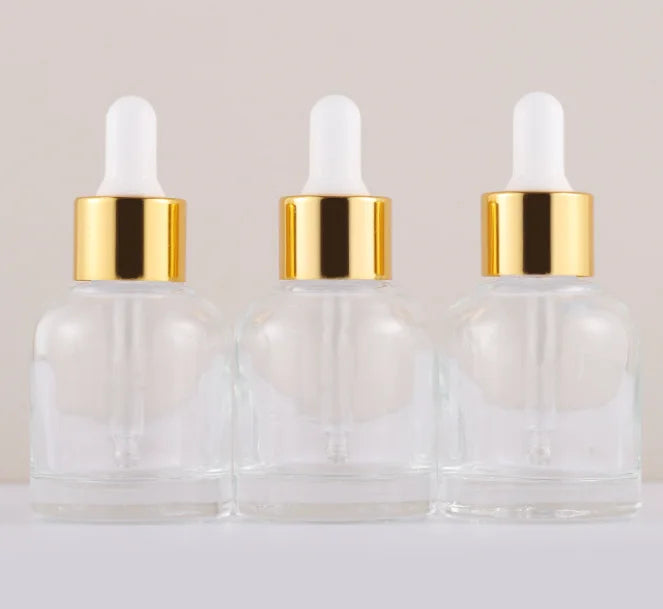 30ml  Gold  pink  Black Transparent  Glassessential Oil Dropper Bottle